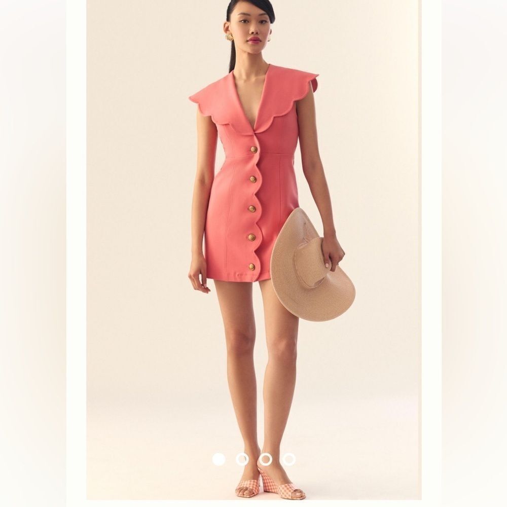 Maeve Scalloped Buttondown Dress Size Medium - Picture 2 of 8